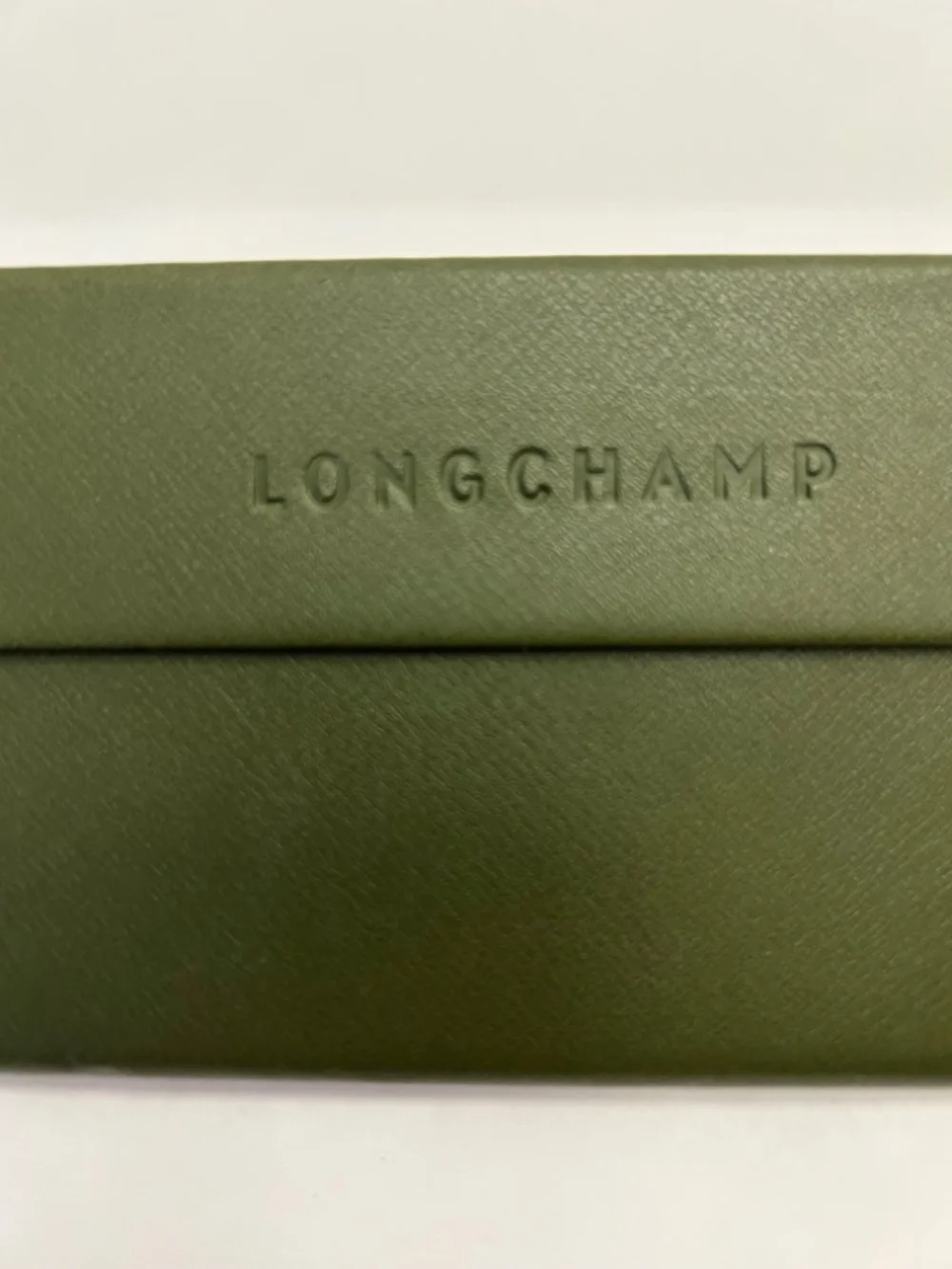 Longchamp Magnetic Trifold Eyewear Case in Dark Olive Green